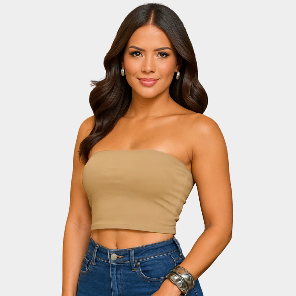 Tube Top Faixa Cropped Blogueirinha com Forro