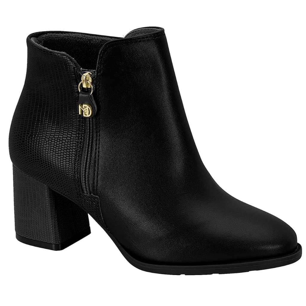 Bota Feminina Modare  Cano Curto Salto Grosso Baixo UltraConforto Zíper Lateral Confortável Original