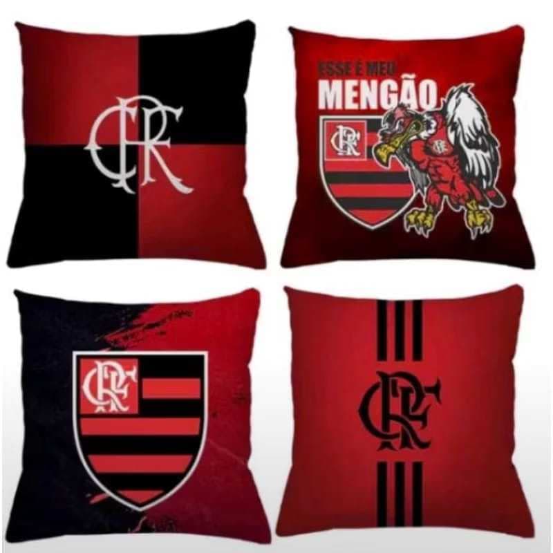 KIT 4 CAPAS PARA ALMOFADAS PERSONALIZADAS DE LUXO FLAMENGO (MENGÃO)