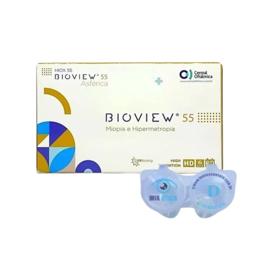 Lentes de Contato Bioview 55 Asférica Caixa com 6 e Estojo