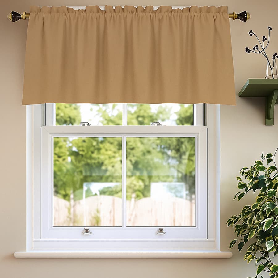 Cortina Bando Oxford 2,00x0,40m Frufru Passante – Folha Única Elegante para Cozinha