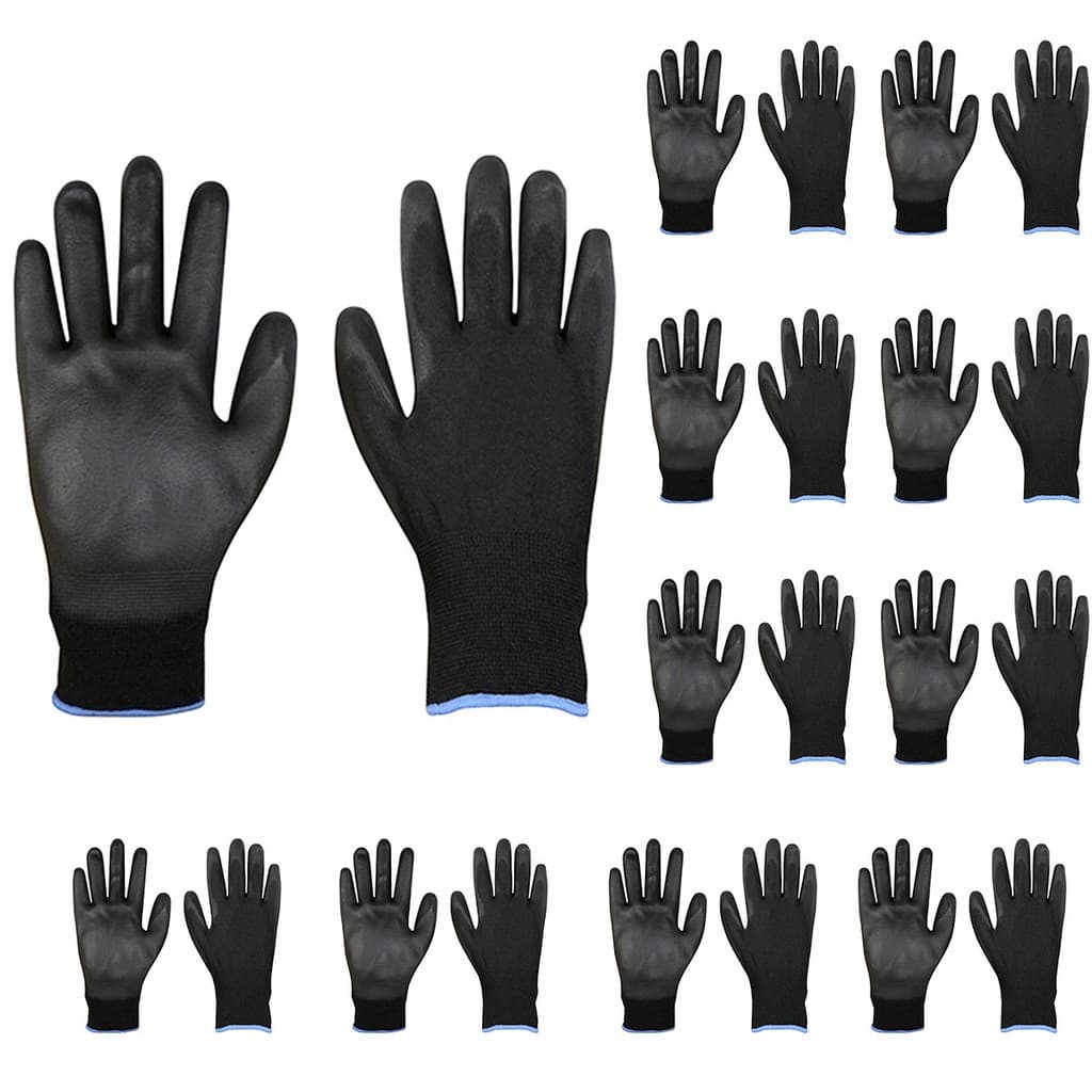 12 pares Luva Pu Black Multitato Mecanico Serviços Gerais