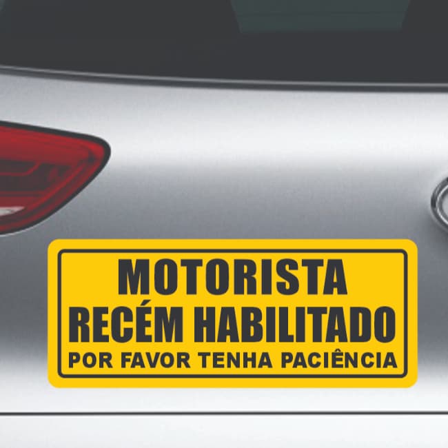 Adesivo De Carro Motorista Recém Habilitado 25 X 10cm