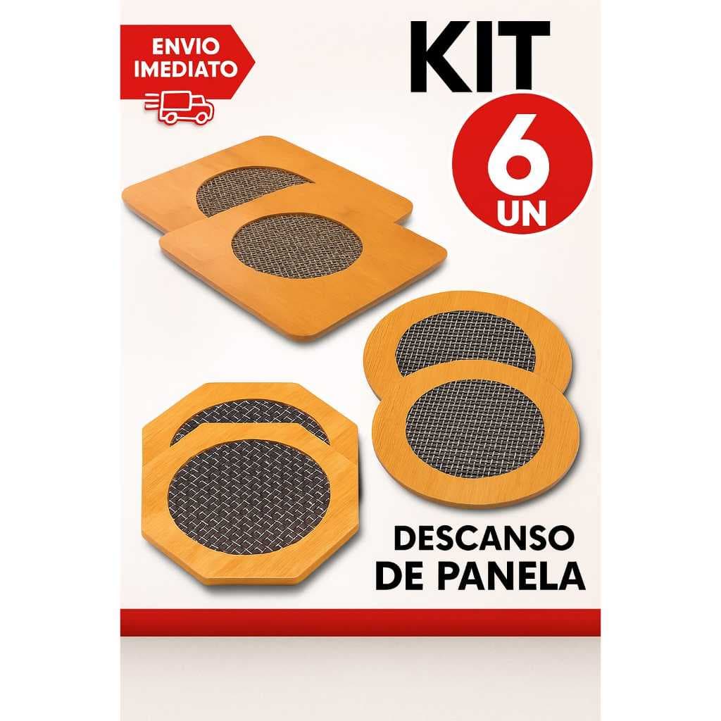 Kit 6 Descanso de Panela Quente MDF 14,5cm Mesa Posta Suplat Apoio Protetor Artigos para Mesa