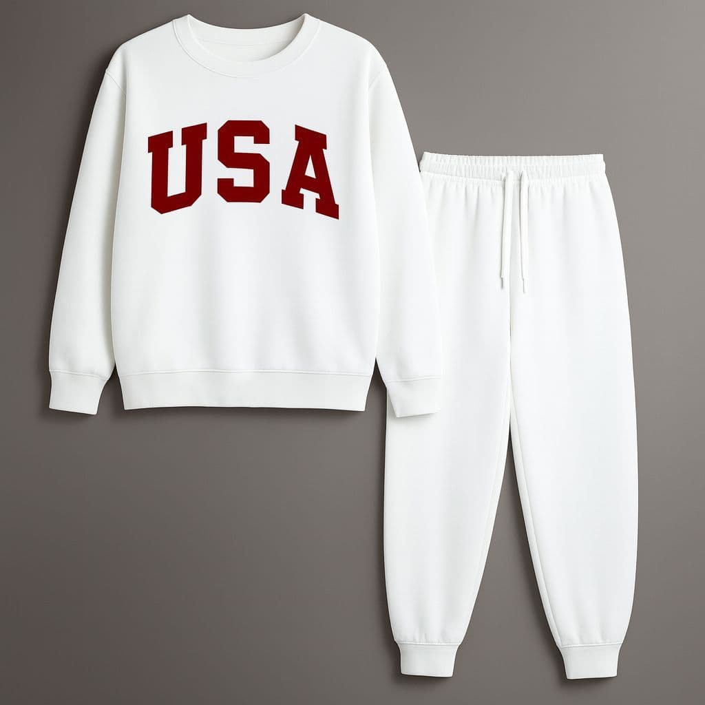 Conjunto de Moletom e Calça Gola Careca Estampado Unissex - Envio Rápido!