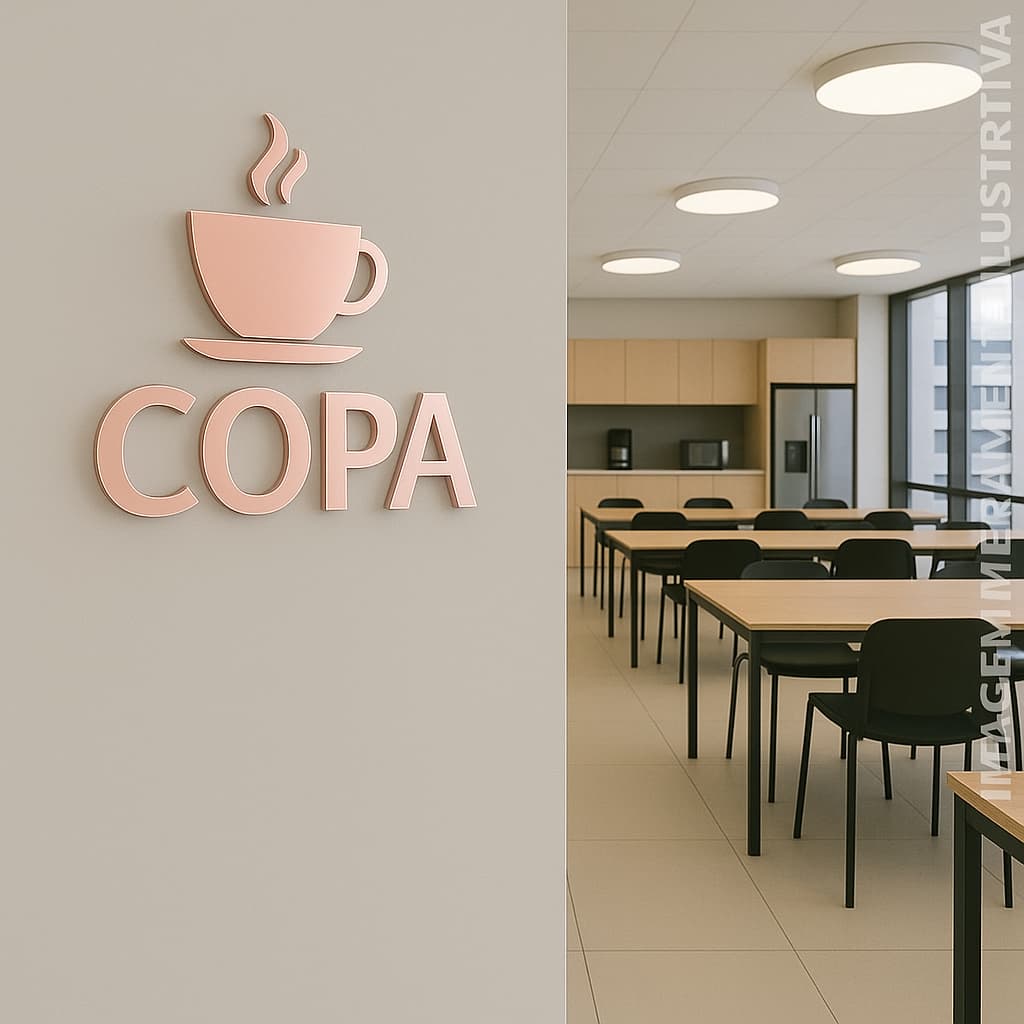 Placa Sinalização Em Acrílico Espelhado Para Portas Parede