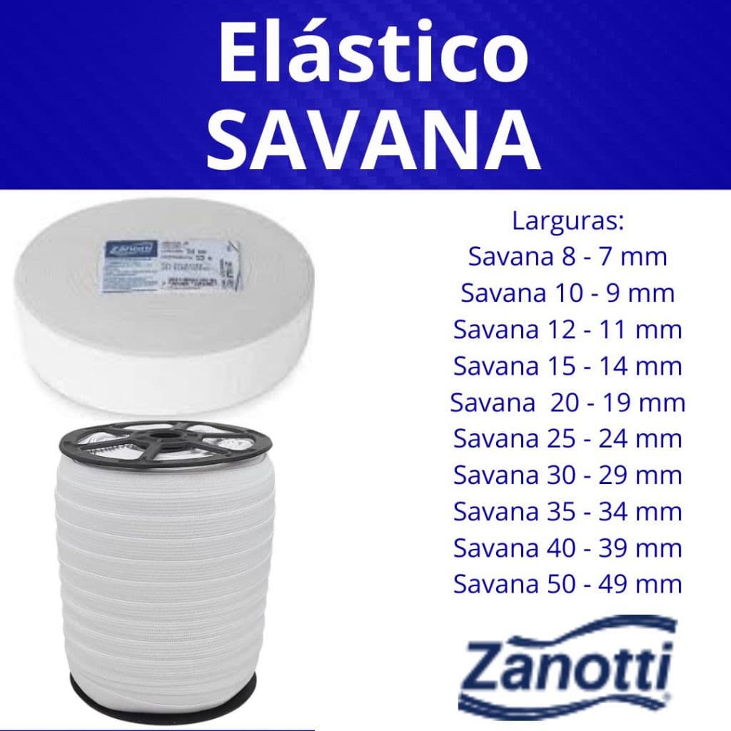 Elástico Zanotti SAVANA Branco (CRU) - 25 e 100 mts