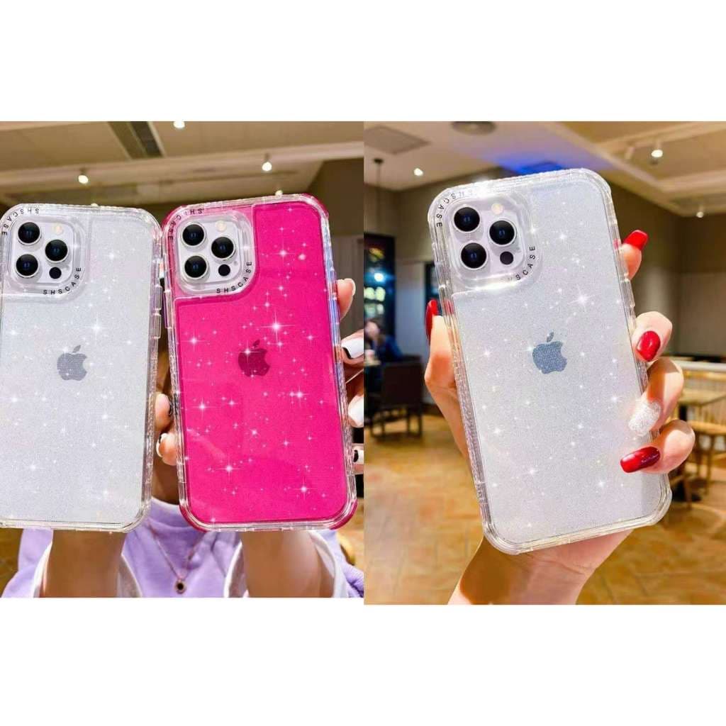 Capa Transparente Com Glitter Acrílico Colorido Pra IPHONE 11/12/13/14/15/16/16PROMAX