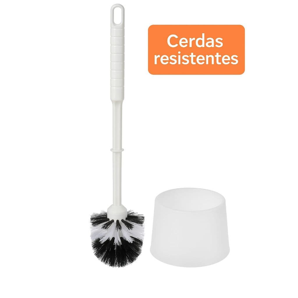 Escova Sanitária com Suporte - Plástico Reforçado - Limpeza de Banheiro - Cerdas Resistentes