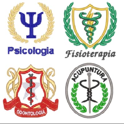 Patch Termocolante Profissões Bordado para jaleco