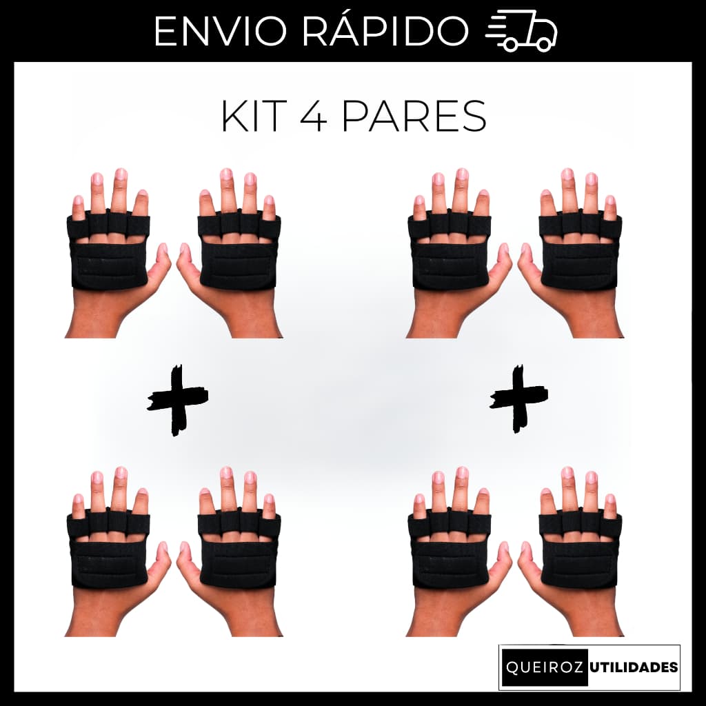 Kit - Luvas Caleira De Academia Para Musculação - 4 Pares De Luvas Treino Crossfit Fitness Bike Dedeira