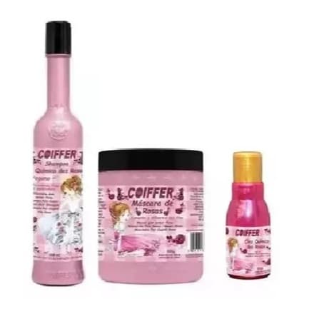 Kit Química das Rosas Coiffer (3 passos) Engrossar os fios