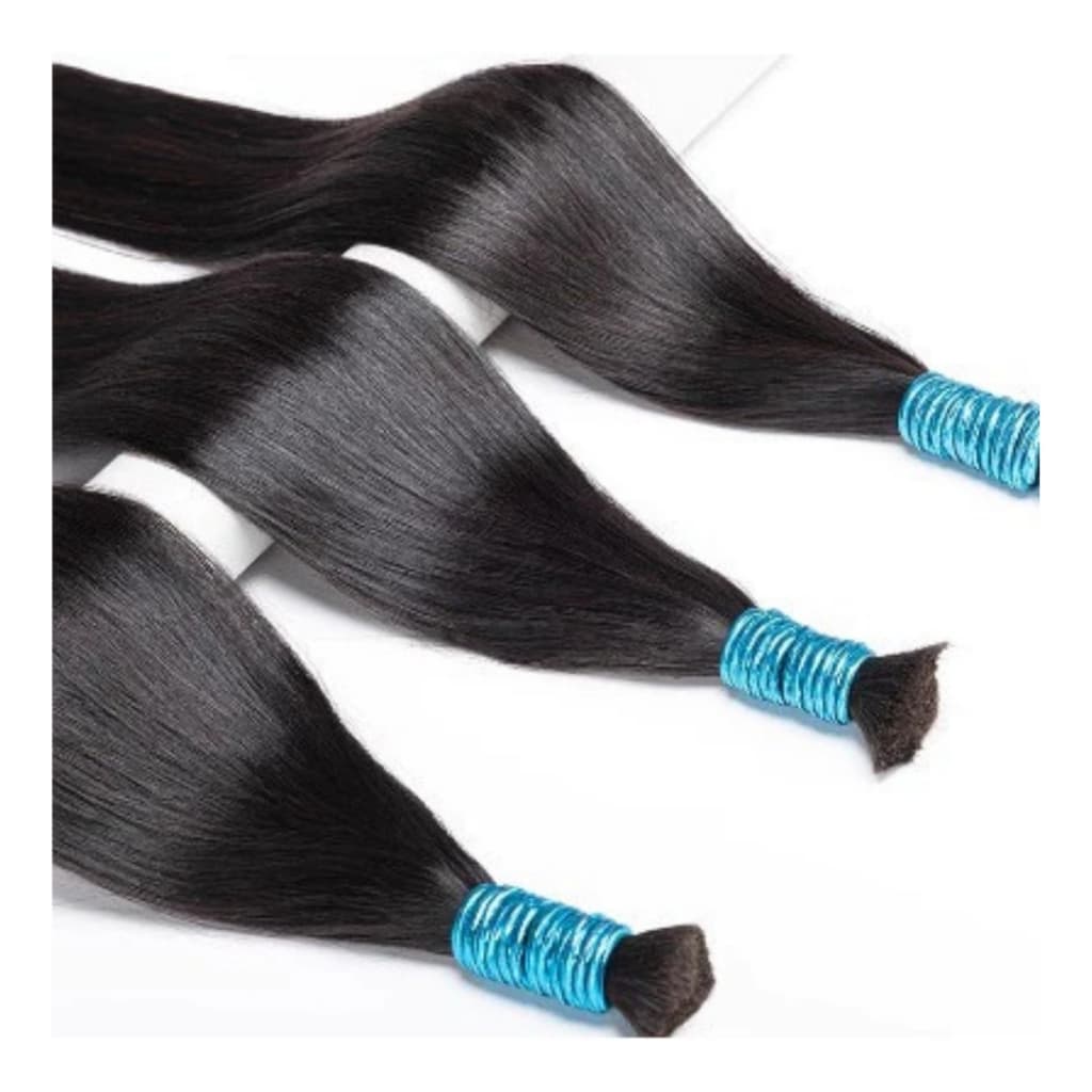 Cabelo Humano Liso Levemente Ondulado Liga Azul Indiano Semi Limpo Leve Aplique Mega Hair 75 65 55cm