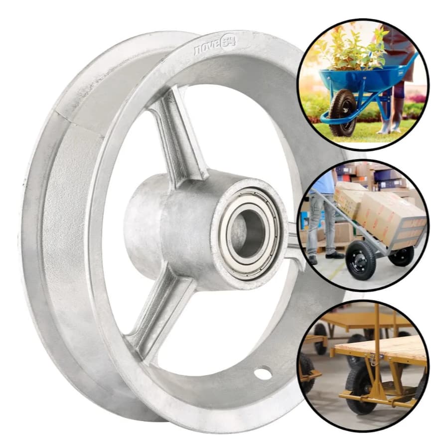 Aro Roda De Aluminio 8 Com Rolamento Para Pneu 3,25 Ou 3,50 Carriola Carrinho De Mão Carga