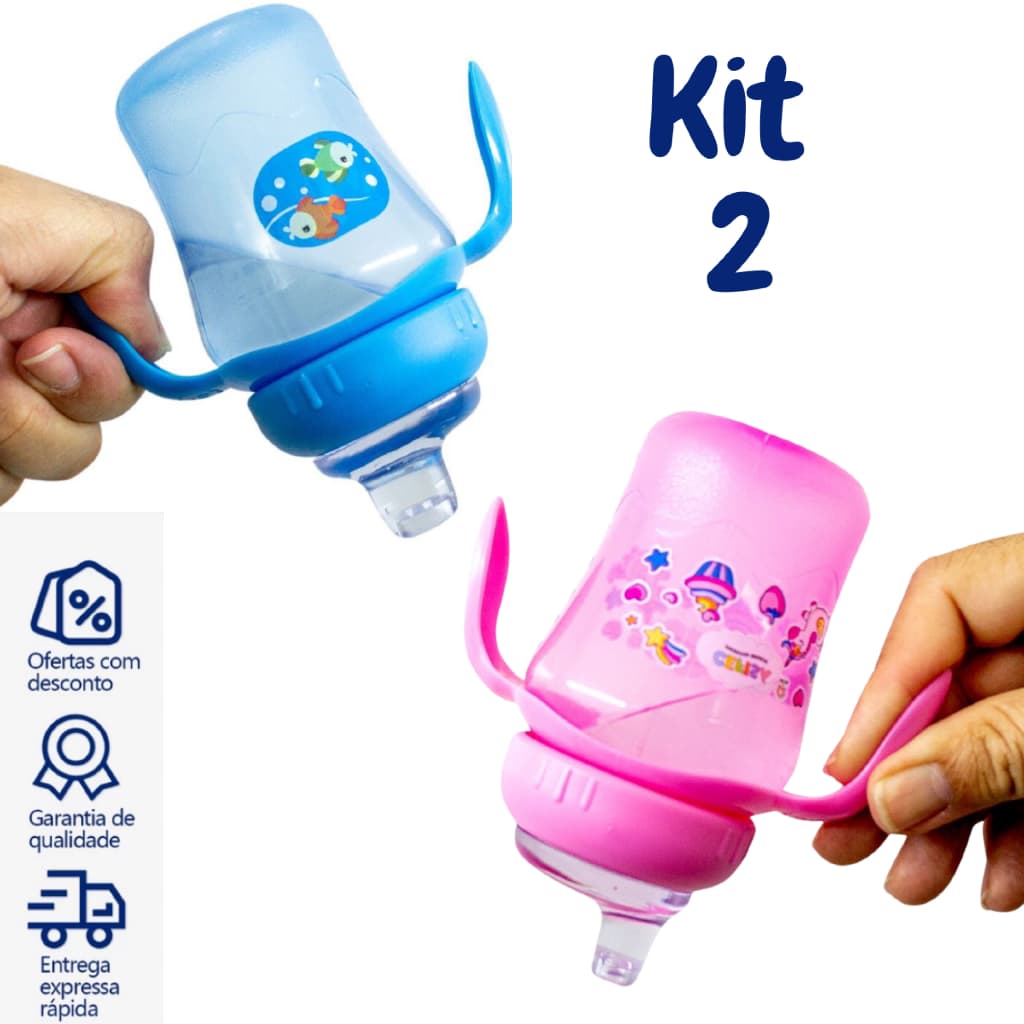 Kit 2 Copos com Bico de Silicone Para Bebê