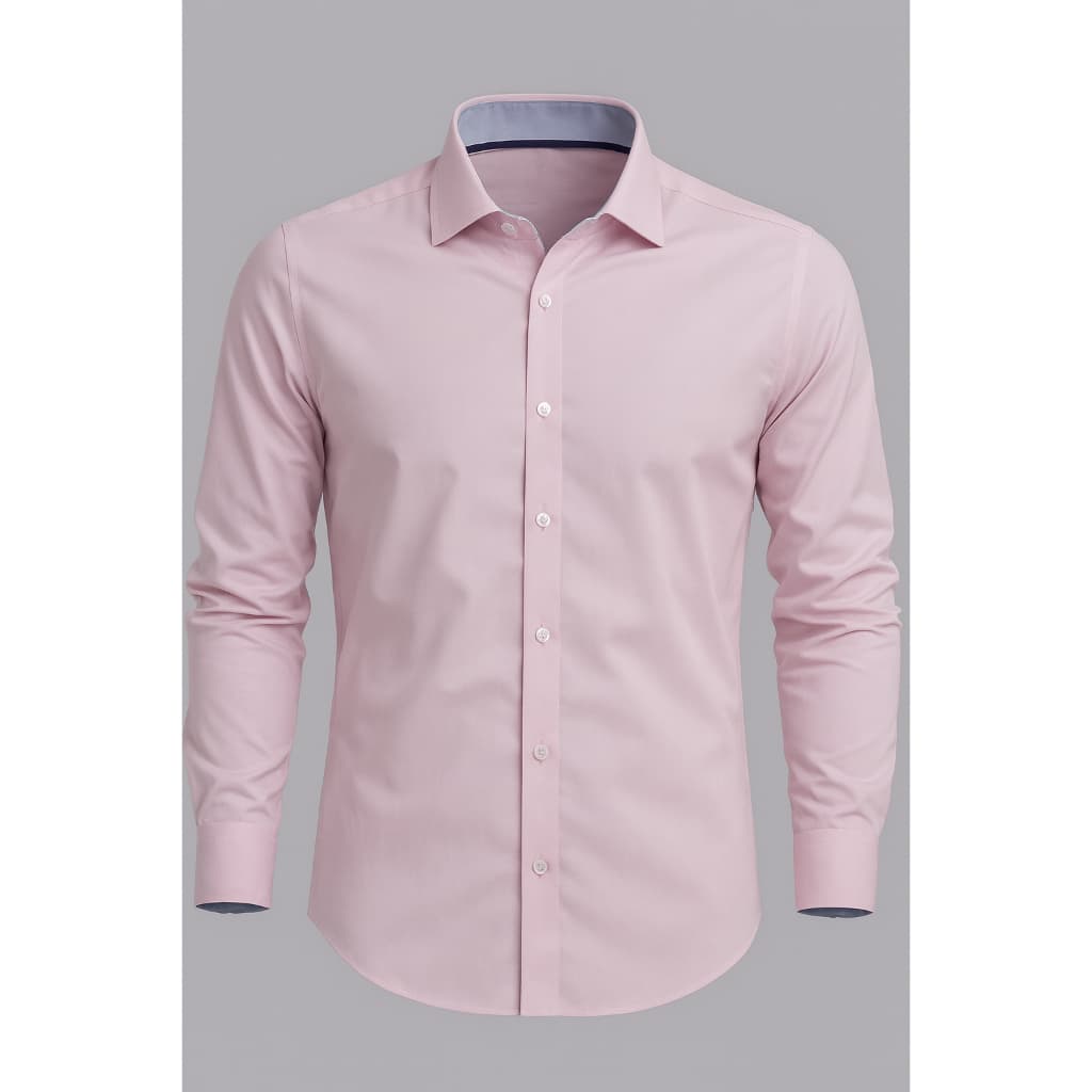 Camisa de Botão Social Slim Masculina Algodão e Elastano Manga Longa