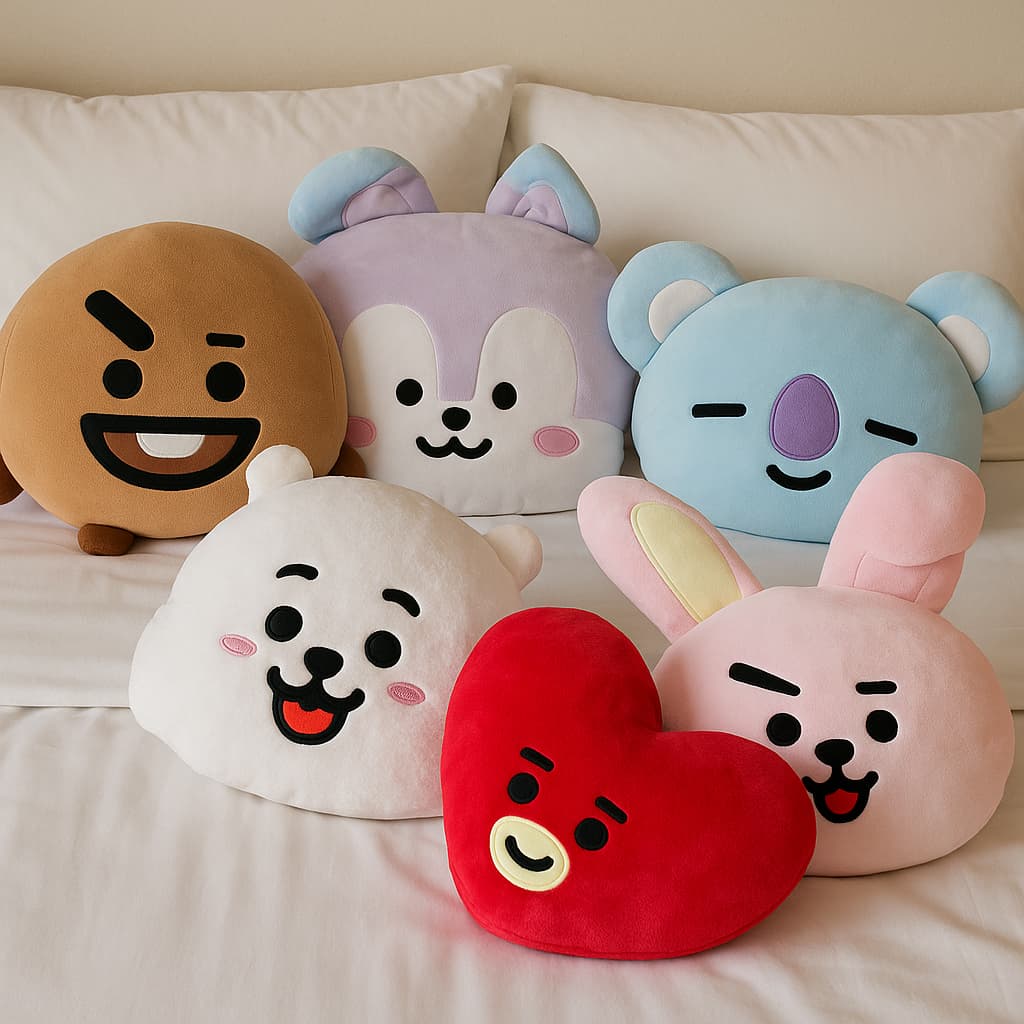Manta Almofada 2 em 1 Infantil Personagens BT21 K-pop  BTS Supermacia Decorativa e Aconchegante