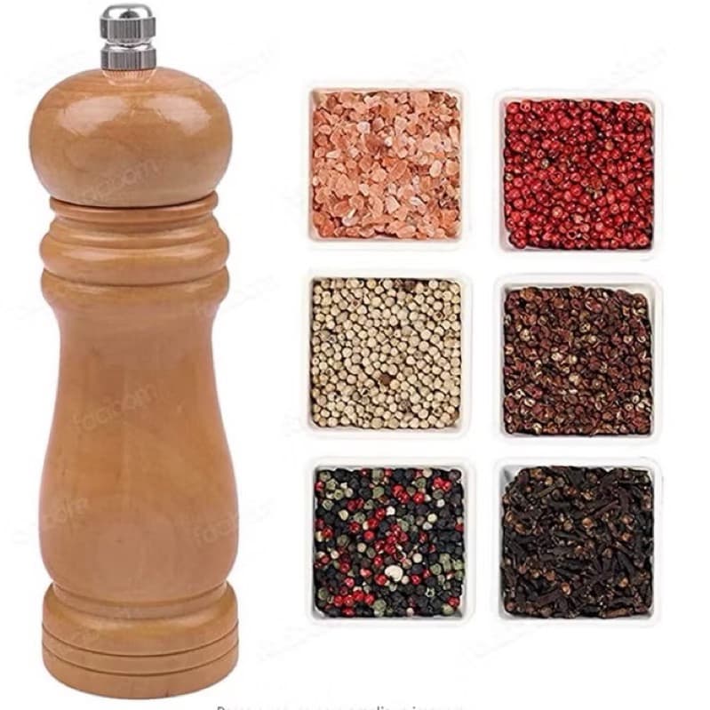 Moedor Manual De Bambu Pimenta Sal Temperos Prático 15cm