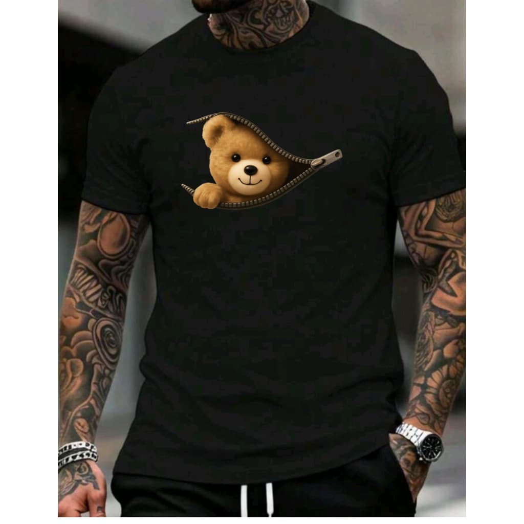Camiseta Masculina Streetwear Urbana 100% Algodão Original Urso