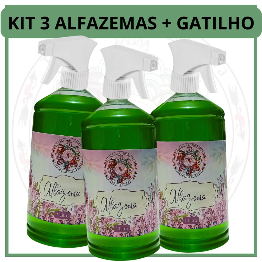 Super Kit 3 Alfazemas - 1L  com 3 Gatilhos de Spray