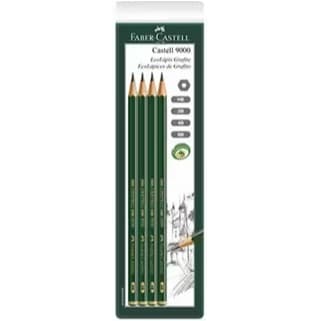 Lápis Grafite EcoLápis Castell 9000 HB/2B/4B/6B Sextavado Faber-Castell BT 4 UN