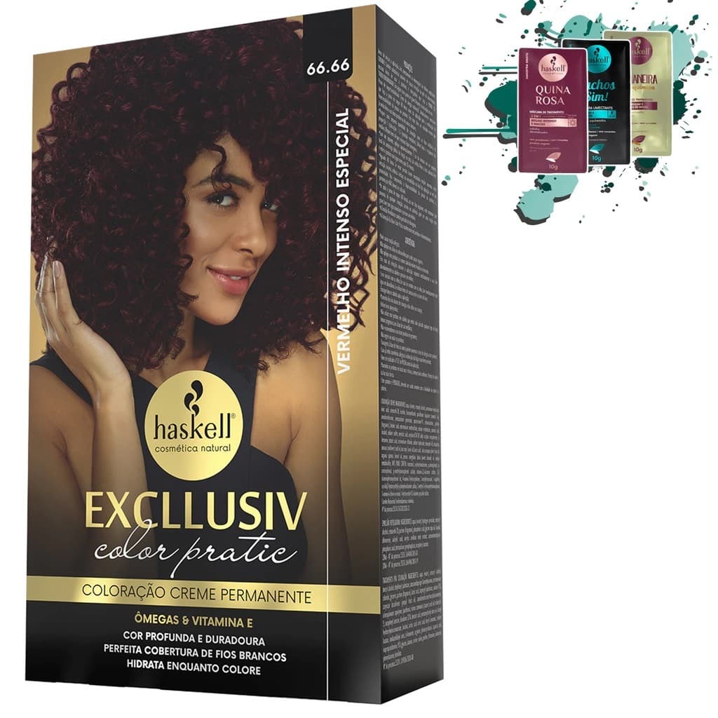 Kit Coloração 66.66 - Vermelho Intenso Especial - Excllusiv Color Pratic Haskell