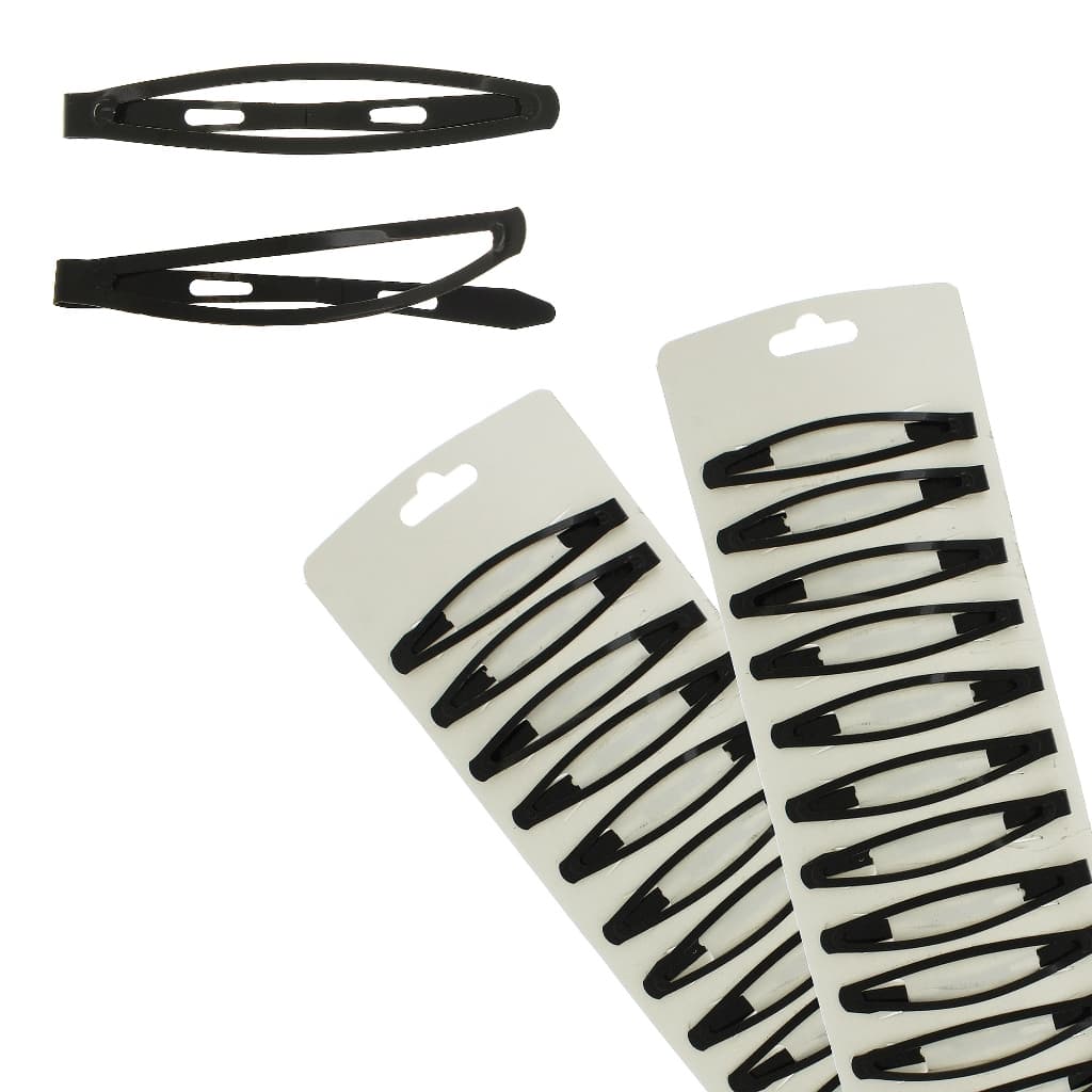 Presilha De Cabelo Tic Tac Preta Tamanho Médio Atacado 60 UNI