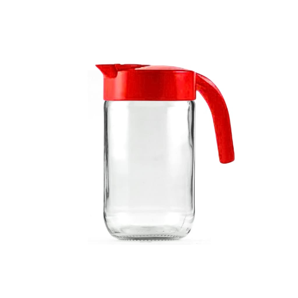 02 Jarras De Vidro vazia - 800 Ml com Tampa Plástica de Rosquear -Suco Água