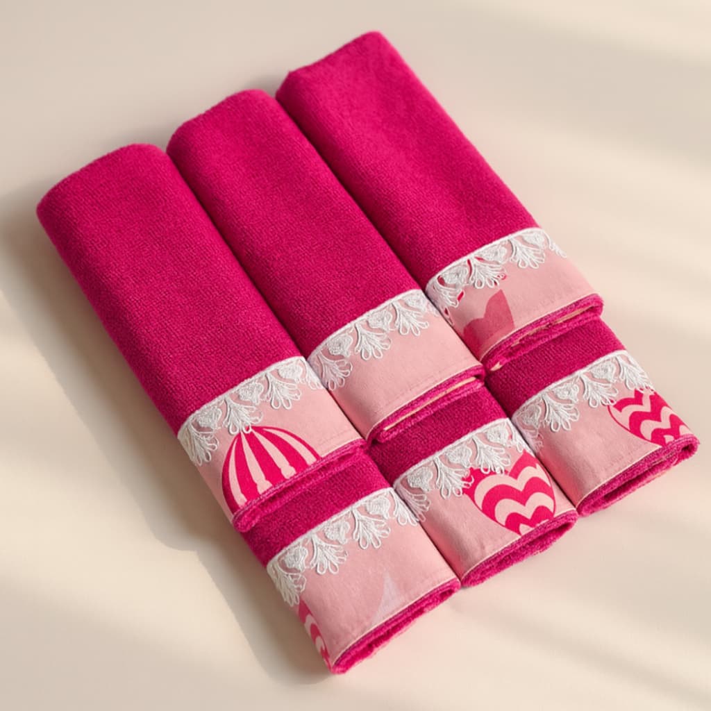 Kit Toalha Ombro para Bebê Babete 6 Unidades Bebê Colorido Tecido Felpudo Super Absorvente