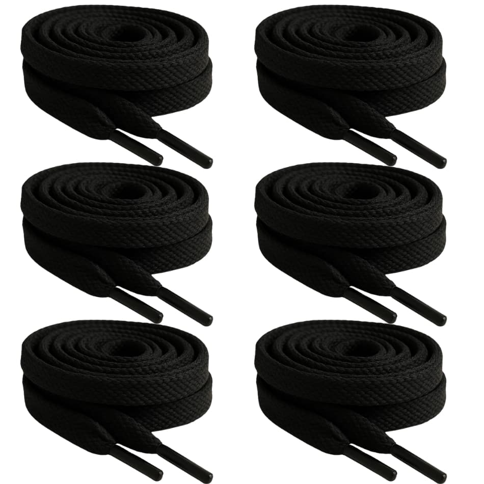 Pares de Cadarços Atacador Preto Achatado para Calçado – Cadarço Chato 1,40m Renove
