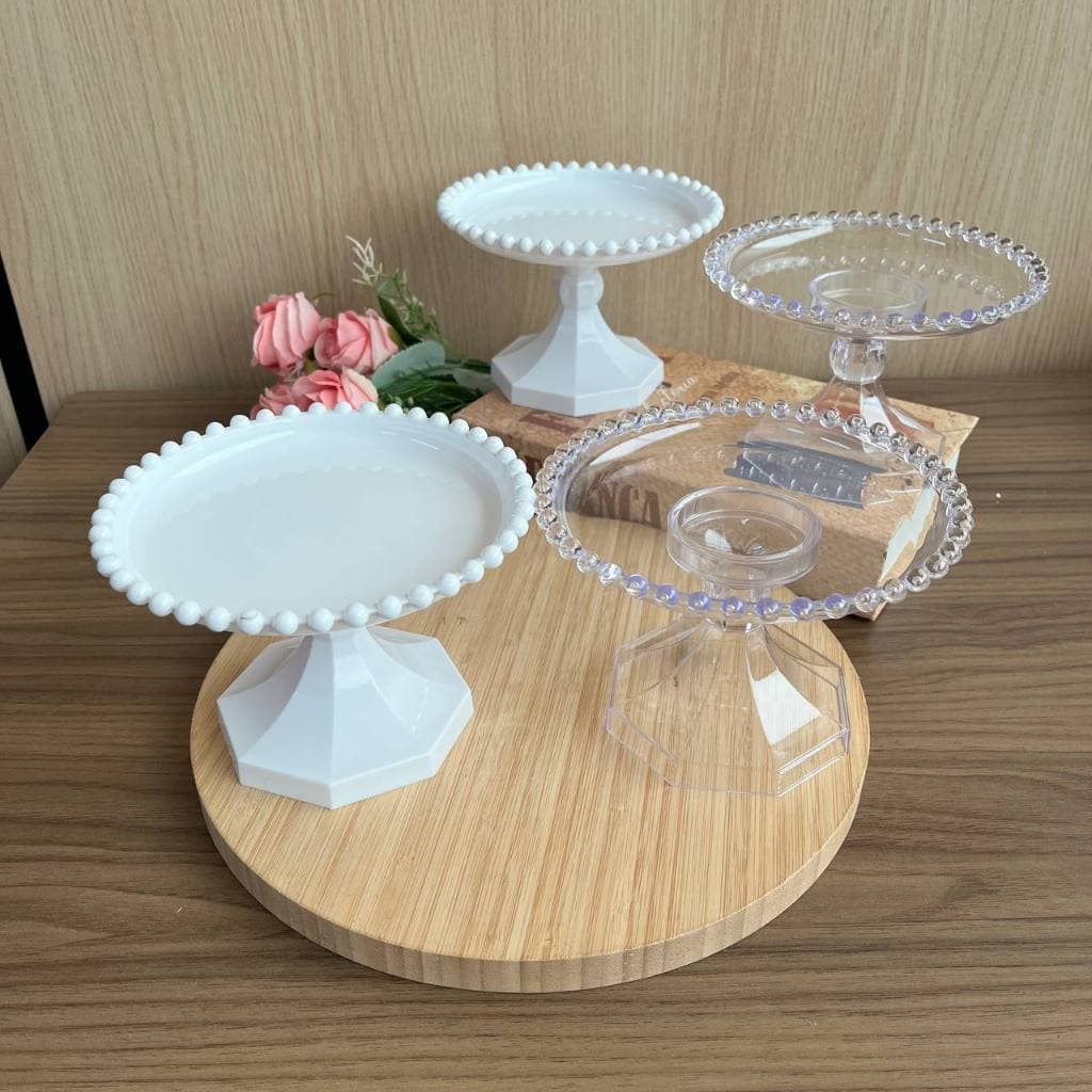 BOLEIRA MINI PEROLA TAMANHO 15CM  BRANCA  OU TRANSP UNID OU MAIS