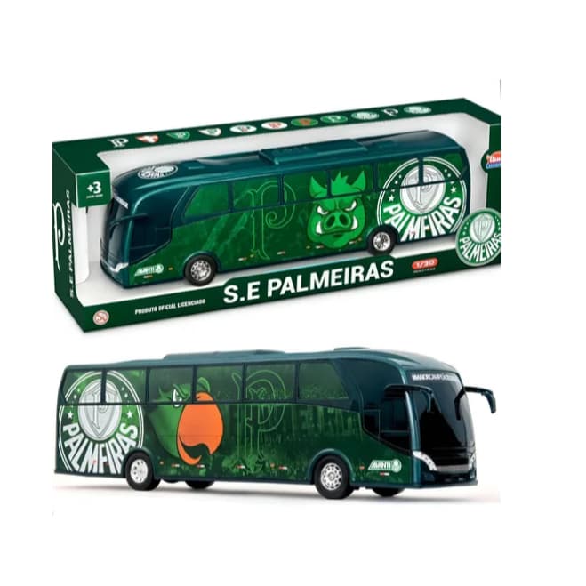 Ônibus Miniatura Palmeiras Original Verdão Futebol Campeão