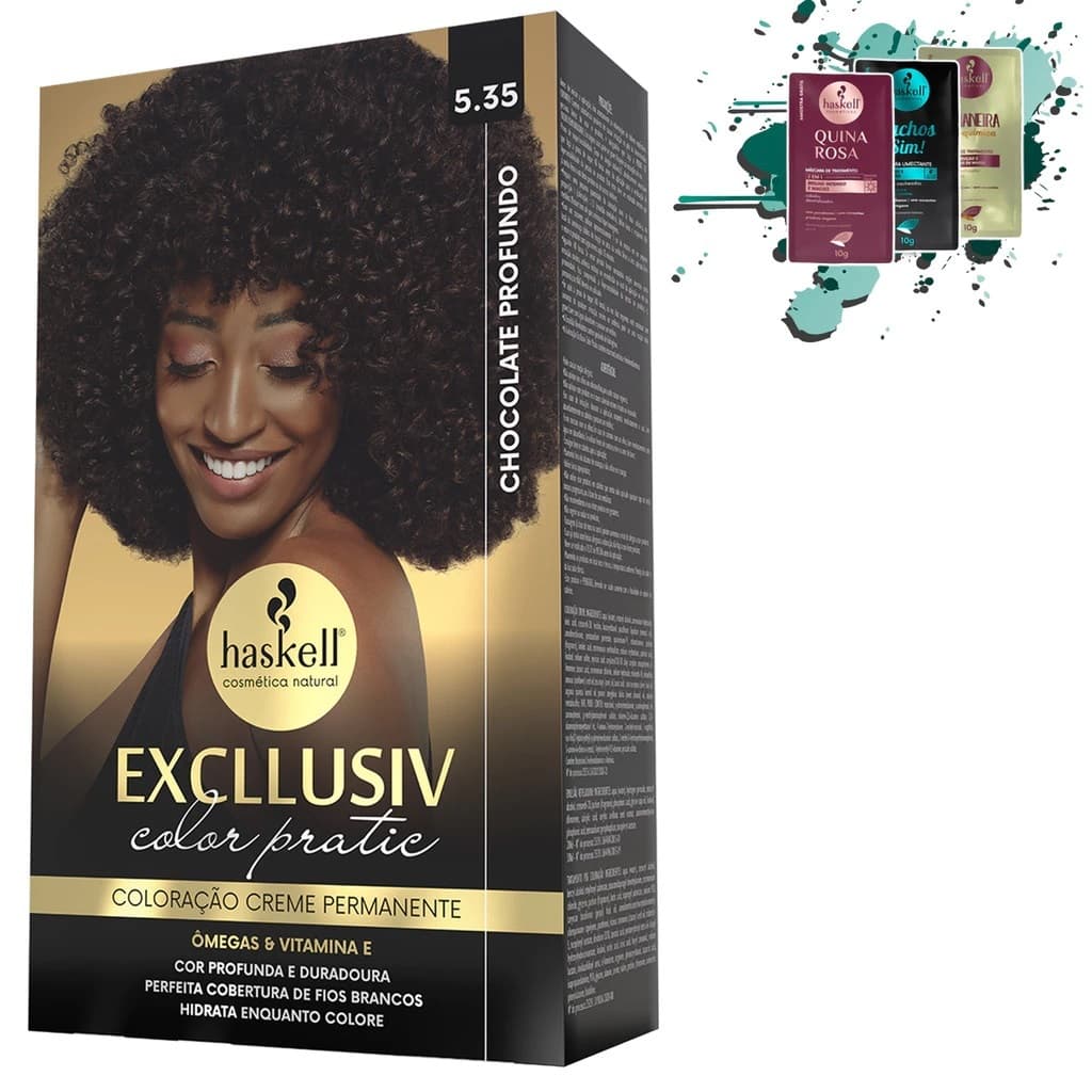 Kit Coloração 5.35 - Chocolate Profundo - Excllusiv Color Ptratic Haskell