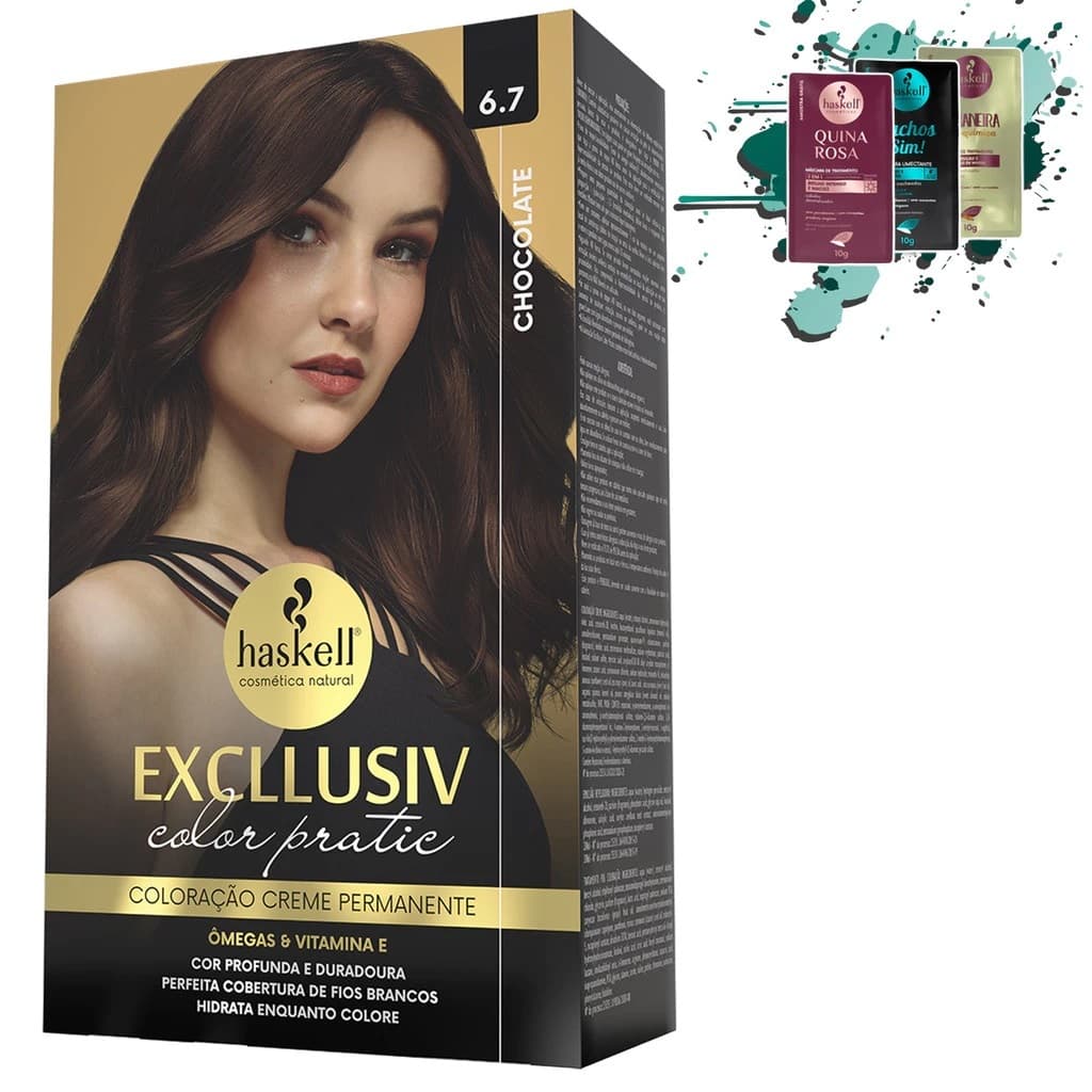 Kit Coloração 6.7 - Chocolate - Excllusiv Color Pratic Haskell