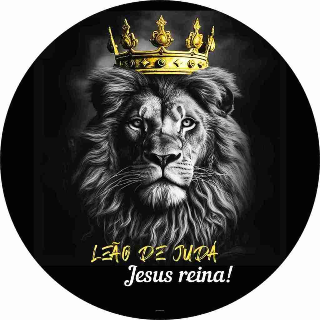 Painel Leão De Judá Ressurreição Igreja Redondo Em Tecido Sublimado 1,50m Veste Fácil Painel Jesus