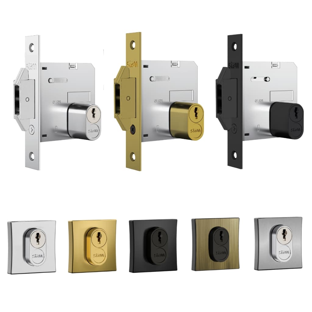FECHADURA PORTA DE CORRER E BATER STAM 1006 ASA DE AVIÃO QUADRADA 45 MM