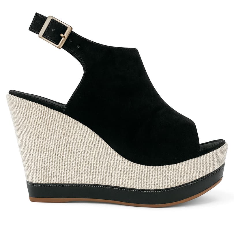 Sandália Feminina Open Boot Anabela Salto Alto Grosso Confortável Fechada Blogueira Moda Inverno