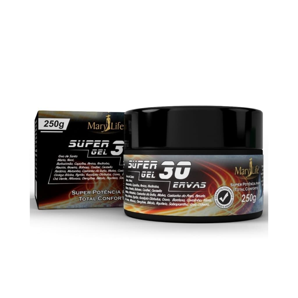 Gel Para Corpo Mary Life Massageador Super 30 Ervas em Pote De 250ml/250g