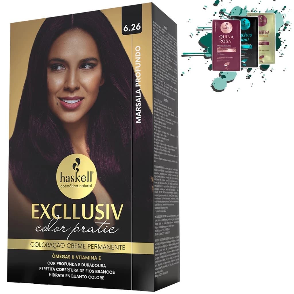 Kit Coloração 6.26 - Marsala Profundo - Excllusiv Color Pratic Haskell