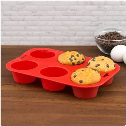 Forma De Silicone Antiaderente Cupcake Mini Bolo Pudim 6 Cavidades