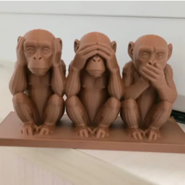 Estátua Três Macacos "Não Ouço, Não Vejo, Não Falo" - Decoração p/ Casa, prateleiras. estantes, etc