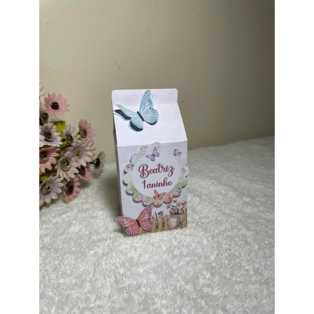 Kit 10Caixa Milk Jardim das Borboletas/Jardim Encantado Personalizada com Nome e Idade-Pegue e Monte