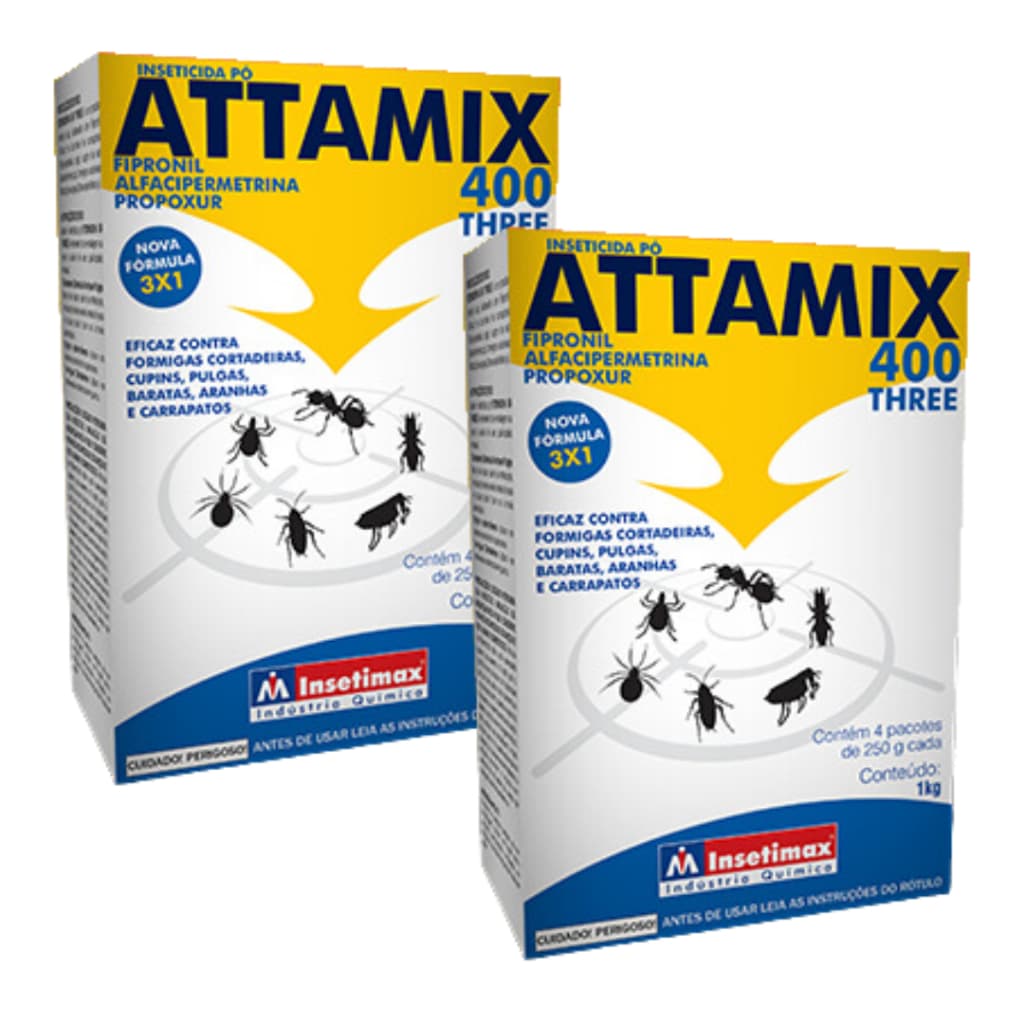 Formicida Attamix 1Kg Elimina Cupim Percevejo Pulga Barata Piolho Insetimax Kit 2 Und