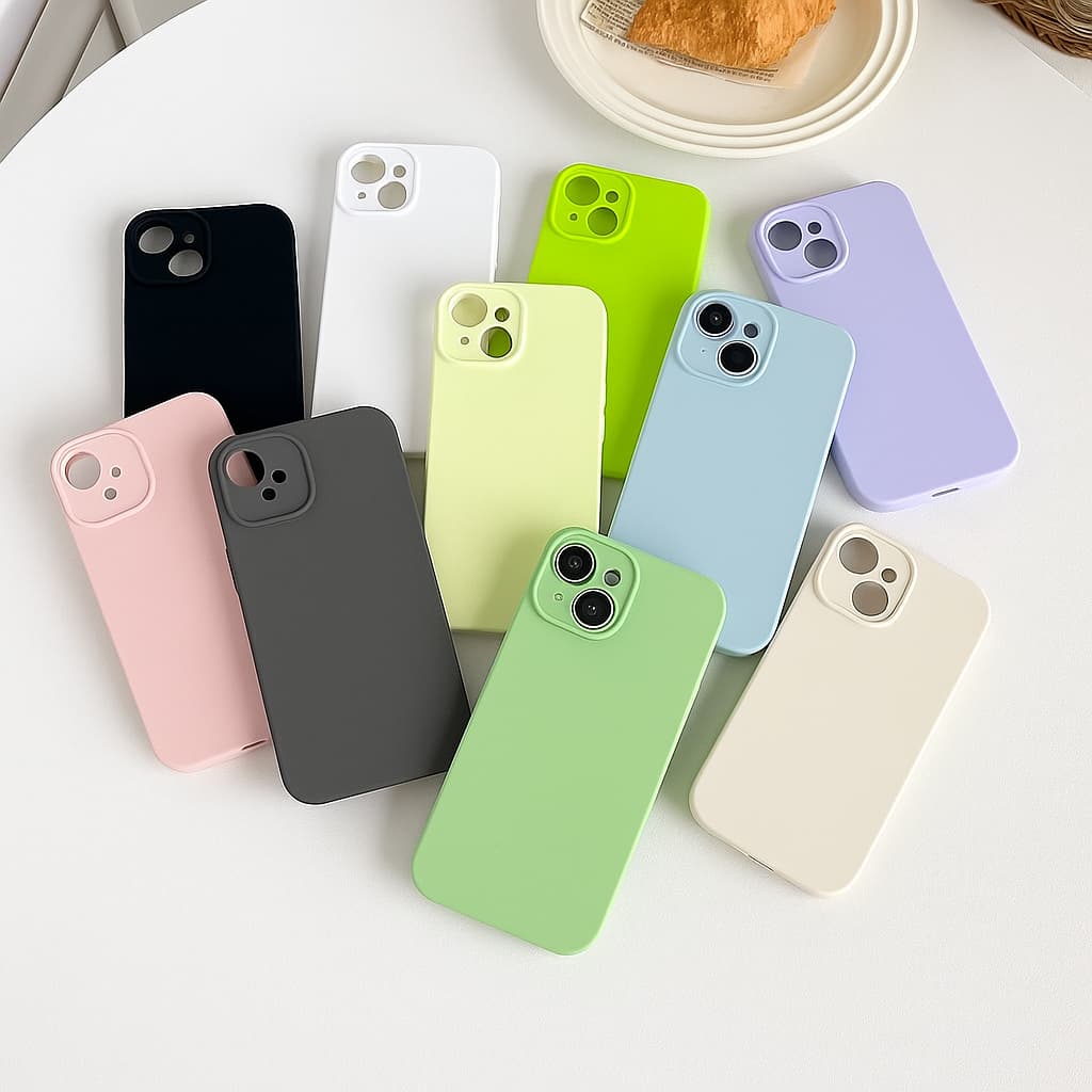 Capinha Aveludada Premium com Proteção de Câmera Fechada – Compatível com iPhone 15