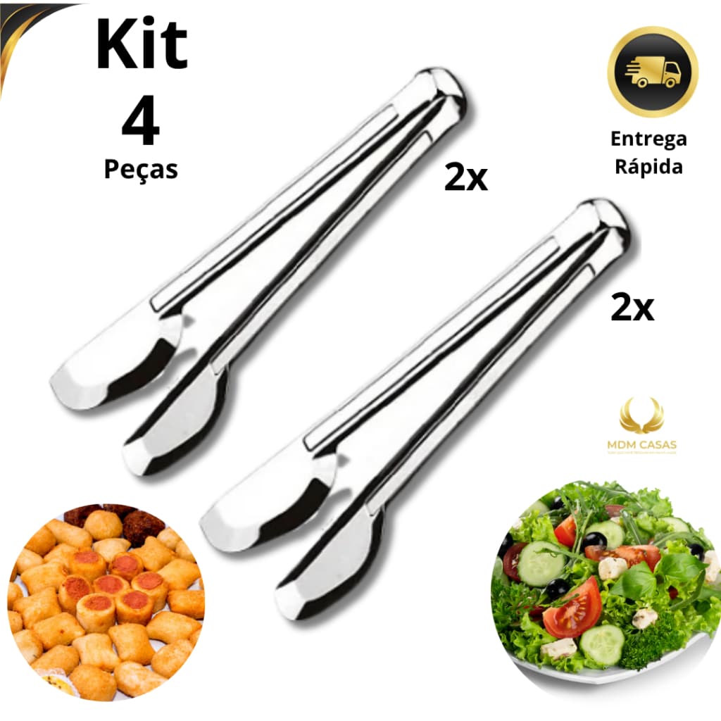 Pegador Universal em Aço inox Premium 20 cm Saladas Massas Restaurante Churrascaria Buffet
