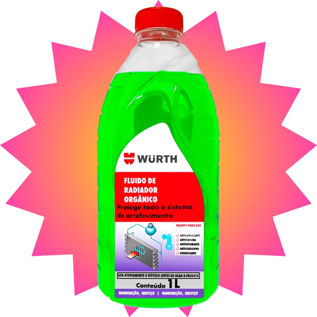 Aditivo Fluido Radiador Pronto Para Uso Wurth 1 Litro Verde Anticongelante Antiespumante