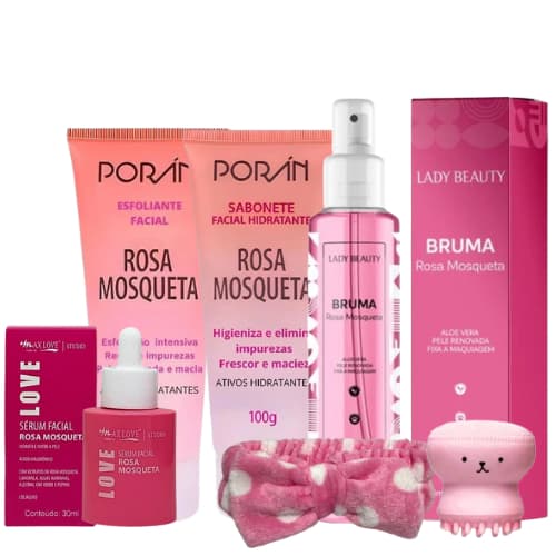 Kit Skin Care Rosa Mosqueta Completo Limpeza Facial