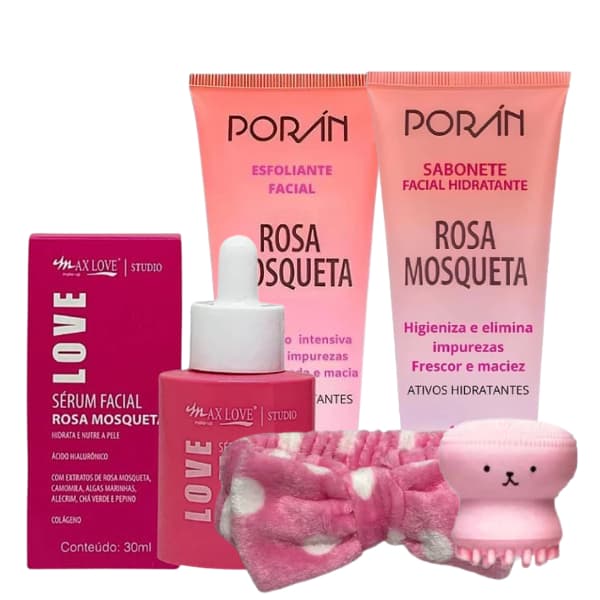 Kit Rosa Mosqueta Skin Care Limpeza Facial Completo