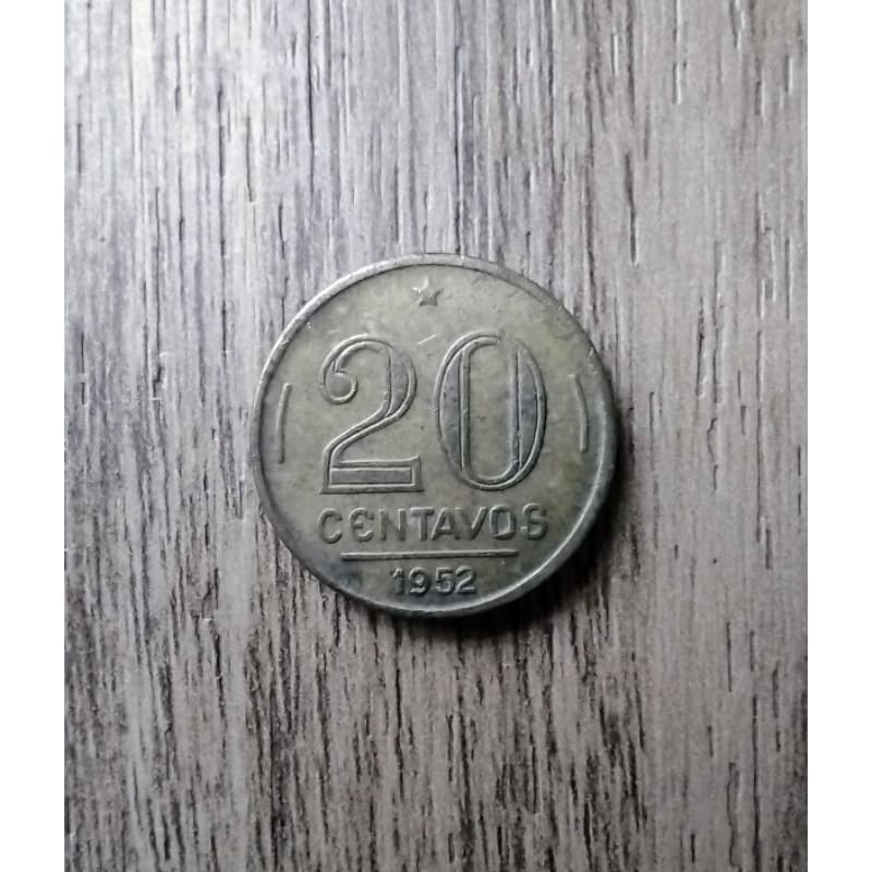 Moeda Brasil 20 Centavos, Rui Barbosa, de 1952.