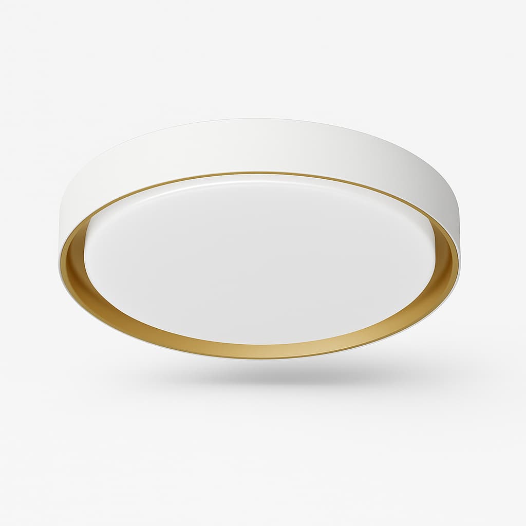Plafon 30w Redondo Tipo Siena - Branco / Dourado